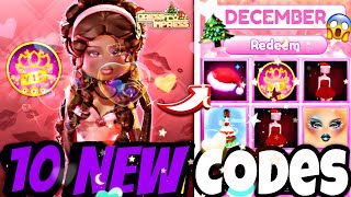 HOW TO GET ALL 10 NEW SECRET CODES amp FREE VIP NEW UPDATE IN DRESS TO IMPRESS  Roblox DTI Codes 🎄🎁 [upl. by Camellia]