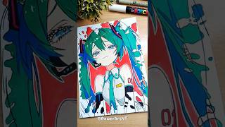 Drawing Hatsune Miku✨ Coffee Art プロセカ hatsunemiku 初音ミク art shorts [upl. by Himelman]