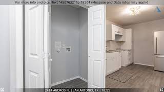 Priced at 169900  2414 ANDROS PL San Antonio TX 78227 [upl. by Gar]