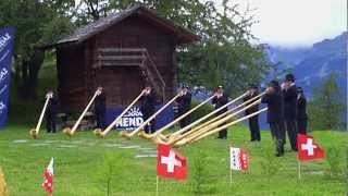 Alphorn players in Nendaz Switzerland [upl. by Celin]