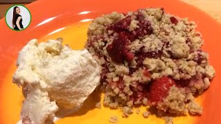 Sehr leckeres HimbeerCrumble Rezept  Schnelles Dessert mit Streuseln [upl. by Backer303]