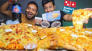 Dominos Large The 4 Cheese Pizza Indi Tandoori Paneer Pizza Garlic Bread amp Choco Lava Cake Mukbang [upl. by Arihat]