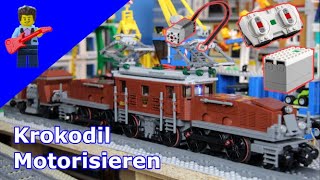 LEGO Lokomotive Krokodil Motorisieren und Lücken schließen mit powered up  10277   mit Fahrtest [upl. by Kittie]