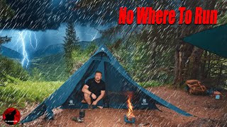 Natures Fireworks A Stormy Night Camping in the High Mountains  Rain Lightning and Thunder Camp [upl. by Wit813]