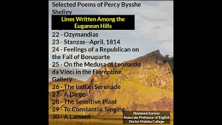 Selected Poems of Percy Bysshe Shelley Lines Written Among the Euganean Hills Ozymandias Stanzas [upl. by Bee170]