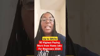 10 Highest Paying Work from Home Jobs for Beginners in 2024shorts [upl. by Costa]