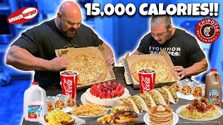 EATING MY OLD STRONGMAN DIET FOR A DAY  15000 CALORIES [upl. by Lydnek]