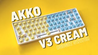 BEST BUDGET SWITCH YOU CAN GET  Akko V3 Cream Yellow and Blue Review and Sound Test [upl. by Broder]