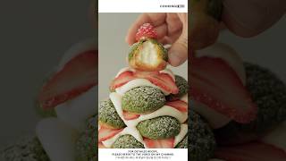 크리스마스 트리 쿠키슈 Christmas Tree Choux Au Craquelin 슈크림 Cream Puffs Shorts Baking [upl. by Clarisa]