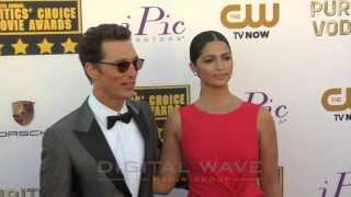 Matthew McConaughey amp Camila Alves at the 19th Annual Critics Choice Movie Awards [upl. by Tasia]