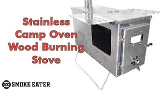 Smoke Eater Stainless Steel Wood Burning StoveCamp Fire Chimney Boiler and Chimney Oven [upl. by Aneri]