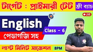 🔴WB Primary TET 2023 English Class  6  Primary TET English Questions  English Pedagogy WB TET 🔥 [upl. by Mera]