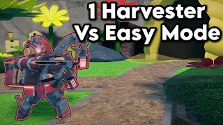 1 Harvester vs Easy Mode  Tower Defense Simulator [upl. by Notnek40]