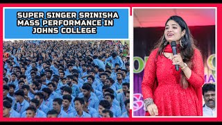 SUPER SINGER SRINISHA MASS PERFORMANCE IN JOHNS COLLEGE  JKS NEWSY [upl. by Norvil]