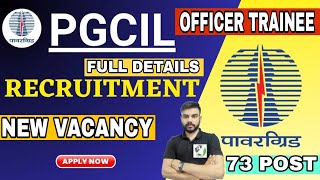 PGCIL OFFICER TRAINEE ONLINE FORM PGCIL OFFICER TRAINEE NEW VACANCYPGCIL NEW VACANCYPGCIL VACANCY [upl. by Nwahsak]