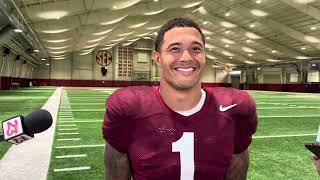 Alabama fall camp interview Domani Jackson [upl. by Hannahoj]