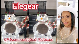 Elegear 26quot Snowman Lighted Christmas Yard Decoration indoors and outdoorsChristmas Inspiration [upl. by Haldi]