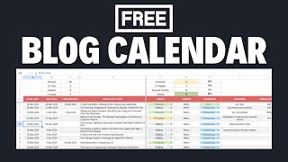 Get Organized Free Google Sheets Blog Calendar [upl. by Meikah]