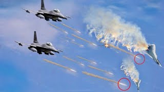 THE FIRST BATTLE IN THE RUSSIAN SKY US F16 fighter jets breach the border to shoot down the SU57 [upl. by Corly]