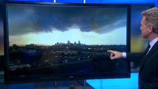 Timelapse shows swirling storms over Denver prompting tornado warning [upl. by Naes]