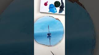 Segelboot malen acrylicpainting paintingtutorial seascapepainting artwork artoftheday [upl. by Einegue]