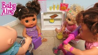 BABY ALIVE Real Surprises Doll Kara and her best friend Laceys Lemonade Stand [upl. by Lakin766]