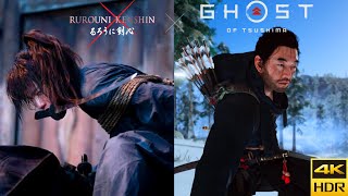 Jin becomes Hitokiri Battousai quotManslayerquot 4K  Lethal Mode  Ghost of Tsushima x Ruruoni Kenshin [upl. by Yroc]