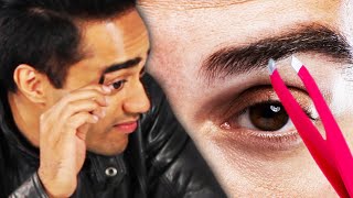 Men Tweeze Their Own Eyebrows For The First Time [upl. by Coombs102]