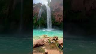 Havasu Falls Havasupai Arizona The most popular waterfall in Havasupai After a 10 mile hike from [upl. by Tsnre374]