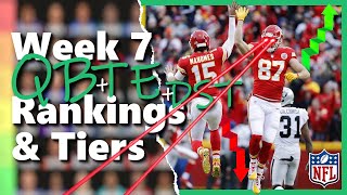 Week 7 Quarterback amp Tight End Rankings  DST  Fantasy Football [upl. by Llekcm]