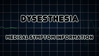 Dysesthesia Medical Symptom [upl. by Notecnirp]