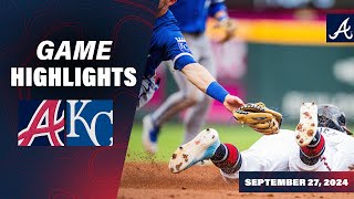 Braves vs Royals Game Recap 92724  MLB Highlights  Atlanta Braves [upl. by Ittap]