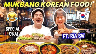 MUKBANG KOREAN FOOD  QampA FT RIA SW [upl. by Lynea]