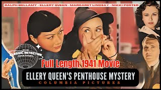 Ellery Queens Penthouse Mystery 1941  Full Length CrimeDetective MovieFilm [upl. by Ayanej]