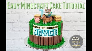 Easy Minecraft Cake Tutorial  MMC Bakes [upl. by Pawsner]