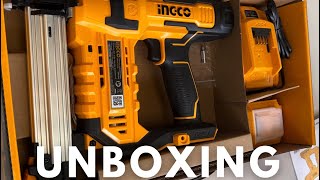 INGCO Cordless Brad Nailer Unboxing and Testing [upl. by Shimberg]