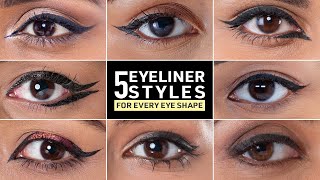 EASY Eyeliner Styles for Beginners  5 Ways To Do Your Eyeliner For EVERY Eye Shape [upl. by Placido15]