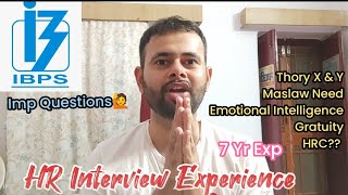 IBPS SO HR Interview Experience  Questions [upl. by Rheba]