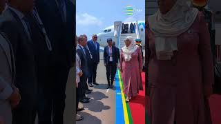 KagameInauguration2024 President Samia Suluhu Hassan of Tanzania arrives in Rwanda [upl. by Ainnos736]