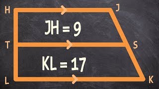 Learning to solve for the midsegment of a trapezoid [upl. by Airelav385]