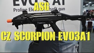 DesertFox Airsoft SHOT Show 2014 ASG CZ Scorpion EVO 3 A1 Proline Electric Airsoft Gun [upl. by Enybor98]