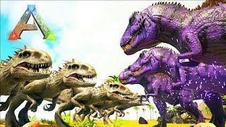 Ark Survival Evolved 6 Indominus Rex Vs 3 Omega 09 Boss T Rex Jurassic World Treta Jurassica 1 [upl. by Tolman]