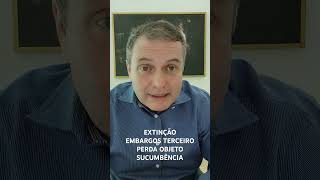 EXTINÇÃO EMBARGOS TERCEIRO PERDA OBJETO SUCUMBÊNCIA direito [upl. by Barncard]