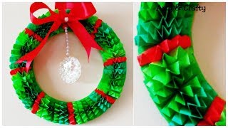 DIY Christmas Wreath How to make Paper Wreath Christmas Decorations Paper Decoration [upl. by Latona]