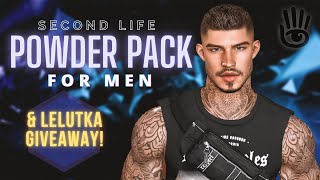 SECOND LIFE  NEW Powder Pack for Men Skins Hair Fatpacks  amp LELUTKA Heads [upl. by Eikram]