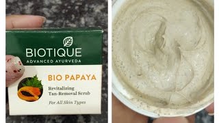 BIOTIQUE REVITALIZING TAN REMOVAL SCRUB  Review  First Impression  Demo  Swati Bhambra [upl. by Ennoirb600]