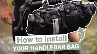 How to install your HANDLEBAR BAG on your bike  DECATHLON RIVERSIDE BIKEPACKING [upl. by Aneleairam]