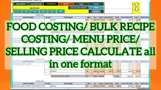 Food costing Application for professional In English with chef Bain [upl. by Wolsky]