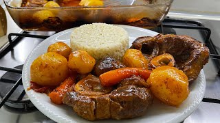 Ossobuco al forno Ricetta facile e deliziosa con patate e carote😋😋 [upl. by Siraval]