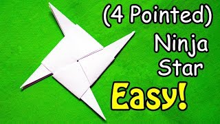 Origami Ninja Star 4 Pointed  Easy [upl. by Erdnaed428]